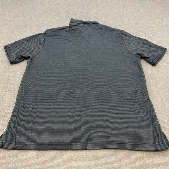 Tommy Bahama Polo Shirt Mens Large Black Gray Supima Marlin Logo Rugby Golfer - Picture 7 of 14